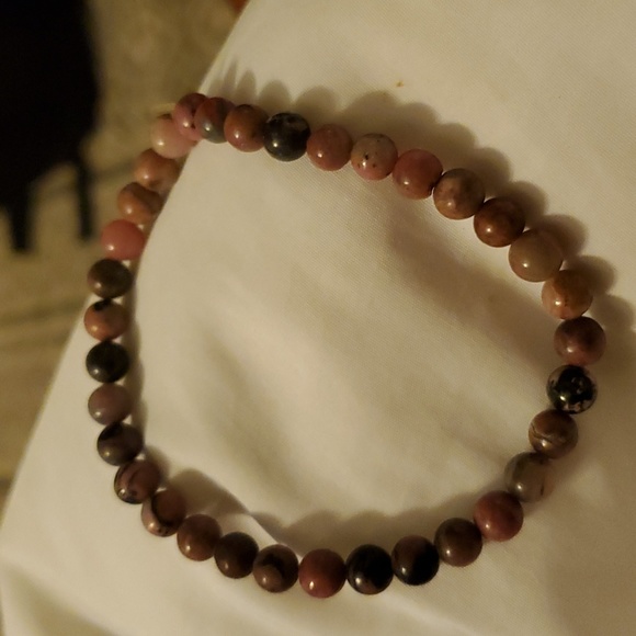 Rhodonite Handmade Stretch Bracelet - Picture 3 of 5